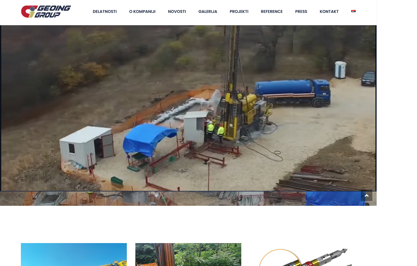 Screenshot sajta Geoing Group — WordPress sajt koji smo izradili 2018. godine i održavamo