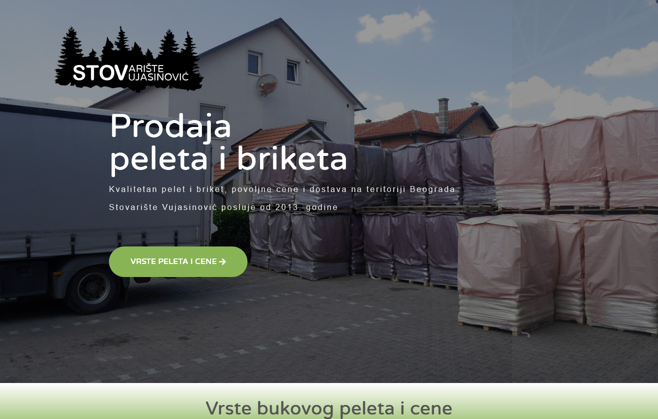 Screenshot sajta Distribucija peleta — WordPress sajt pod našim održavanjem